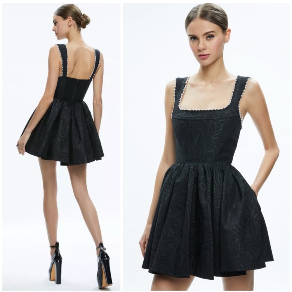 Alice + Olivia Guinevere Bustier Black Mini Dress